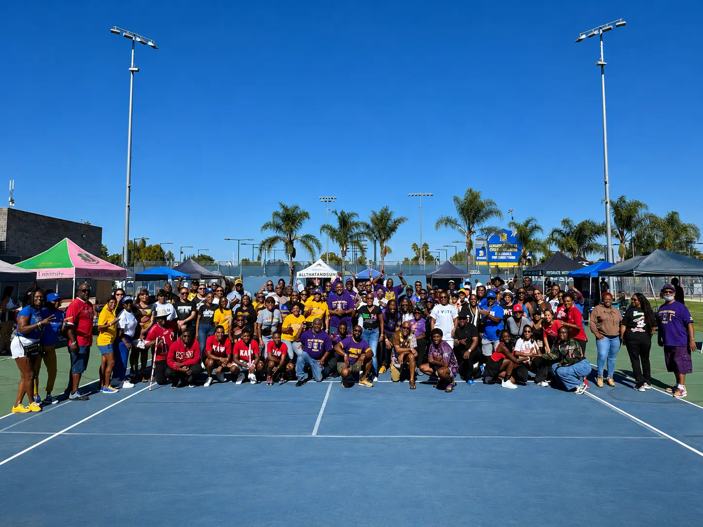 BFW community gathered at outdoor courts