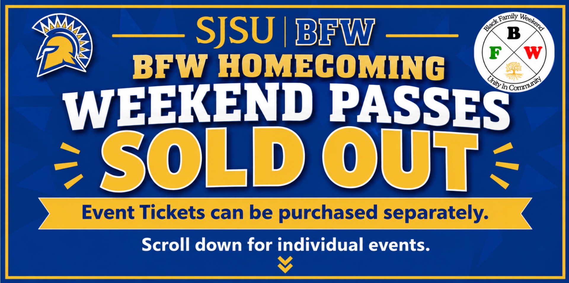 BFW Homecoming Weekend Passes Sold Out — event tickets can be purchased separately. Scroll down for individual events.